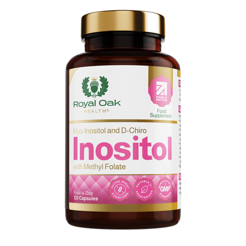 A bottle of inositol capsules, supporting nervous system and hormonal balance, with 60 capsules.