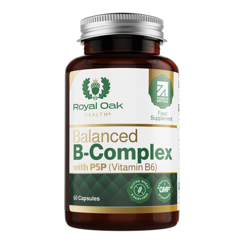 A bottle of vitamin B complex with nicotinamide, supporting energy metabolism and nervous system health, containing 60 capsules.