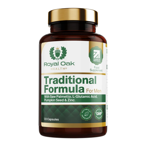 A bottle of Formula 600 Plus prostate health capsules, formulated for men’s wellness, with 60 capsules.