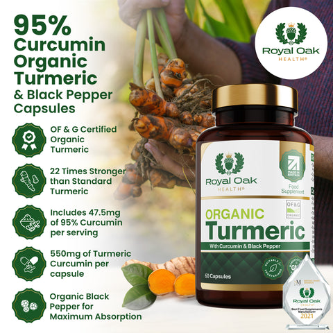 Organic Turmeric, Curcumin & Black Pepper (60 capsules)