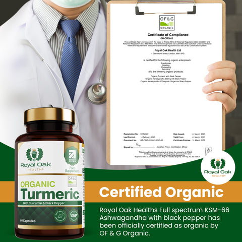 Organic Turmeric, Curcumin & Black Pepper (60 capsules)