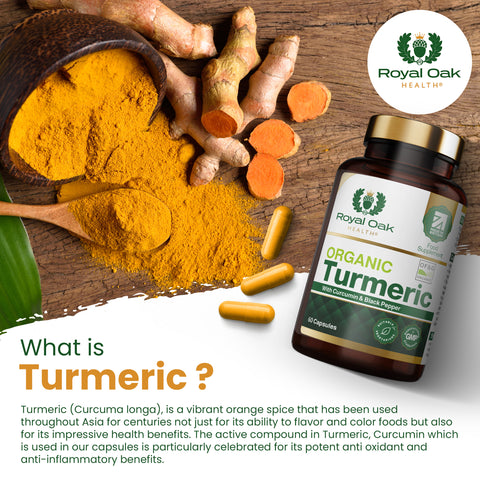 Organic Turmeric, Curcumin & Black Pepper (60 capsules)