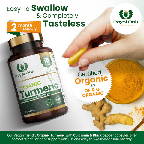 Organic Turmeric, Curcumin & Black Pepper (60 capsules)