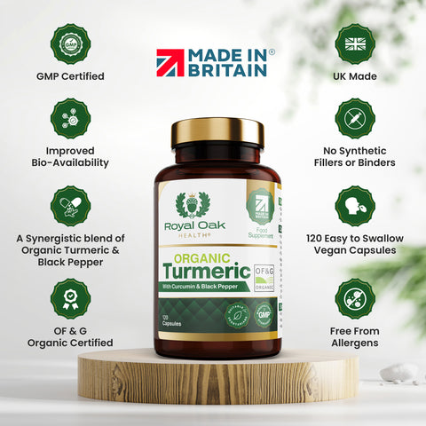 Organic Turmeric with Curcumin & Black Pepper (120 capsules)