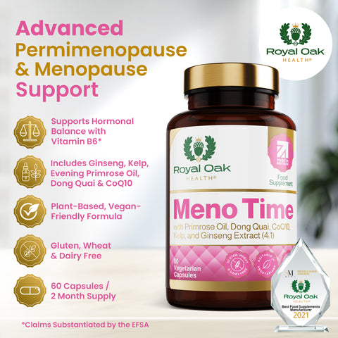 Meno Time with Primrose Oil, Dong Quai, CoQ10.Kelp, and Ginseng Extract (4:1) (60)