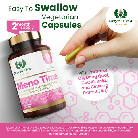 Meno Time with Primrose Oil, Dong Quai, CoQ10.Kelp, and Ginseng Extract (4:1) (60)