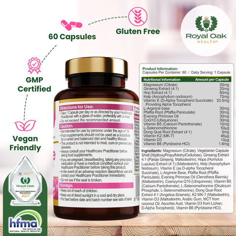Meno Time with Primrose Oil, Dong Quai, CoQ10.Kelp, and Ginseng Extract (4:1) (60)
