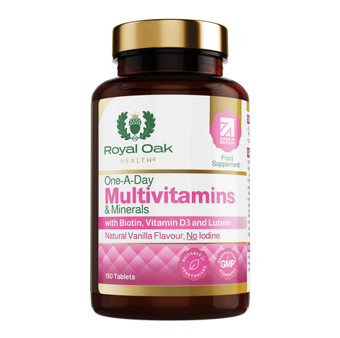 A bottle of daily multivitamin capsules, formulated for overall health and wellness, containing 60 capsules.