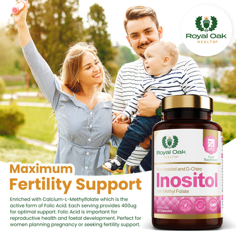 A bottle of inositol capsules, supporting nervous system and hormonal balance, with 60 capsules.