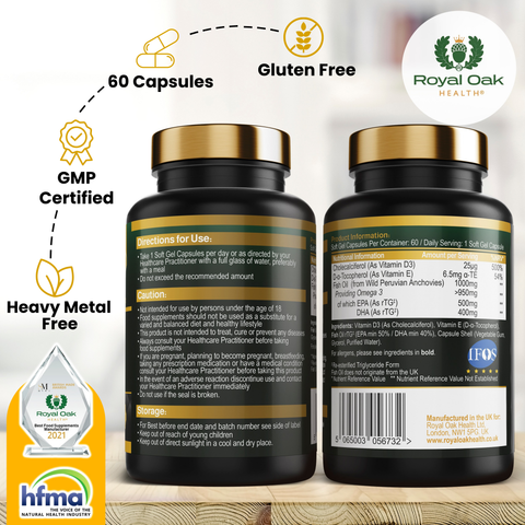 Super Ultra Fish Oil 95% Omega 3 with Vitamin D3 (60)
