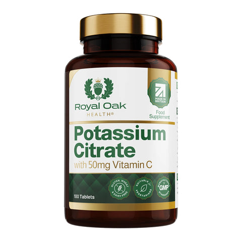 A bottle of potassium citrate capsules, supporting electrolyte balance and muscle function, containing 60 capsules.