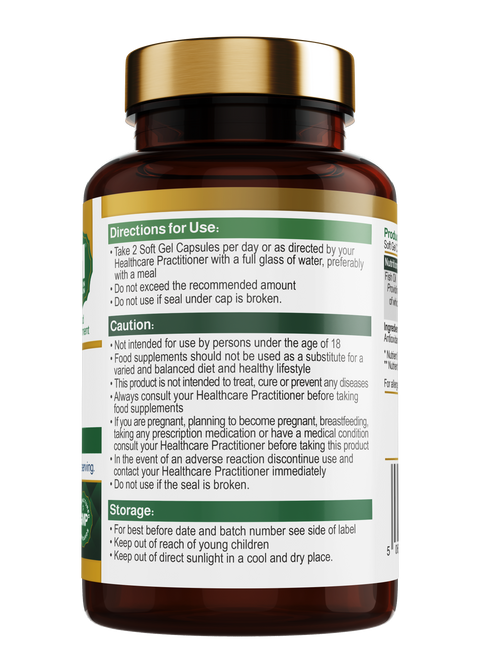 A bottle of high-strength Super EPA fish oil capsules, containing 1000mg per softgel for heart and brain health, with 60 capsules.