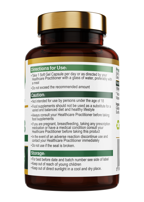 A bottle of 360 easy-to-swallow Vitamin D3 2000IU softgel capsules for bone and immune support