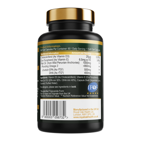 Super Ultra Fish Oil 95% Omega 3 with Vitamin D3 (60)