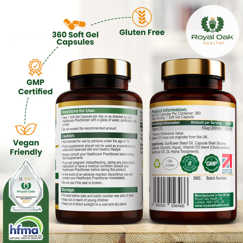 Vitamin D3 2000iu Softgel Capsules (360)