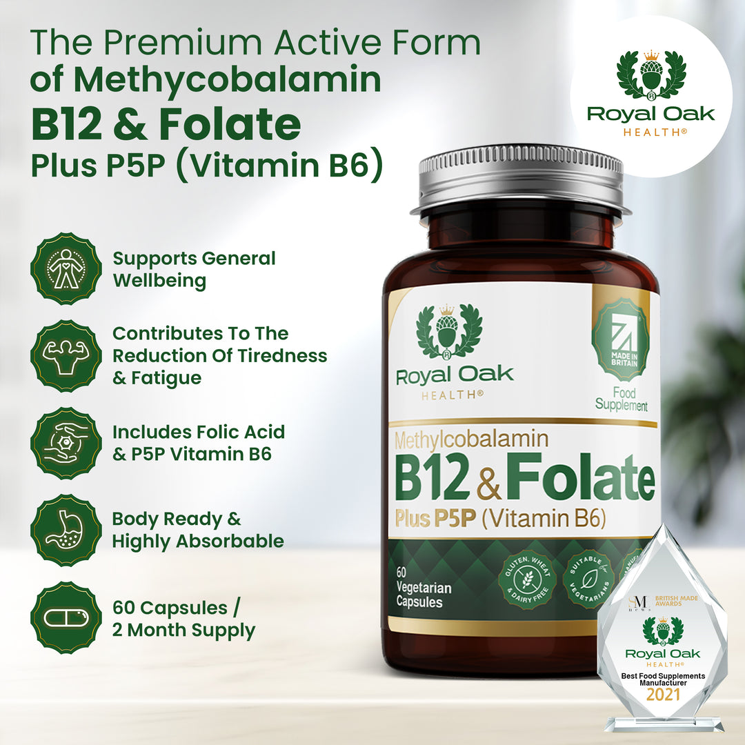 Vitamin B12 & Folate Capsules | 60 Capsules – Royal Oak Health