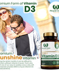 A bottle of Vitamin D3 2000IU softgel capsules, supporting bone and immune health, with 180 capsules.