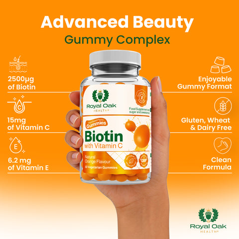 Biotin + Vitamin C + Vitamin E Gummies(60)