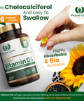 A bottle of Vitamin D3 2000IU softgel capsules, supporting bone and immune health, with 180 capsules.