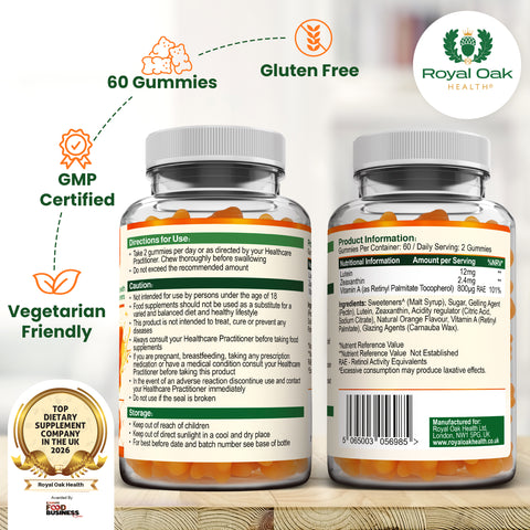 Lutein + Zeaxanthin + Vitamin A Gummies (60)