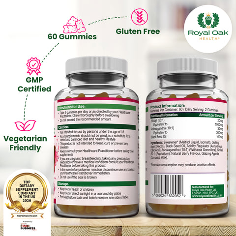 Shilajit with Ashwagandha & Black Seed Oil Gummies (60)