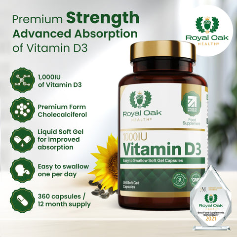 Vitamin D3 1000iu Softgel Capsules (360)