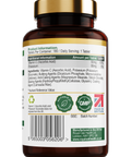 A bottle of probiotic capsules containing 20 billion CFU from 15 different strains, supporting digestive and gut health, with 60 capsules.